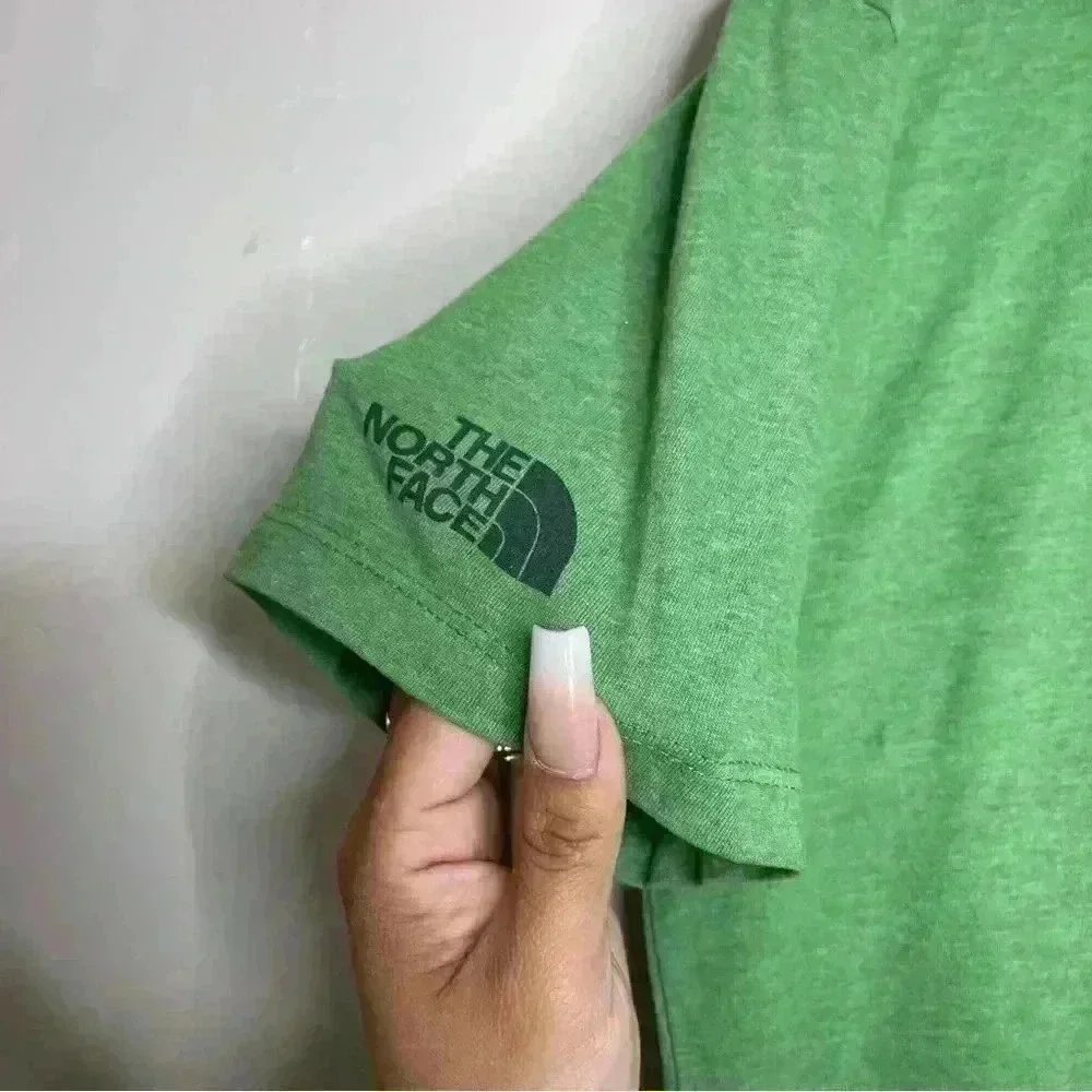 The North Face T-Shirt Mens Logo Short Sleeve Green Tee Cotton Crew Neck ~Size S